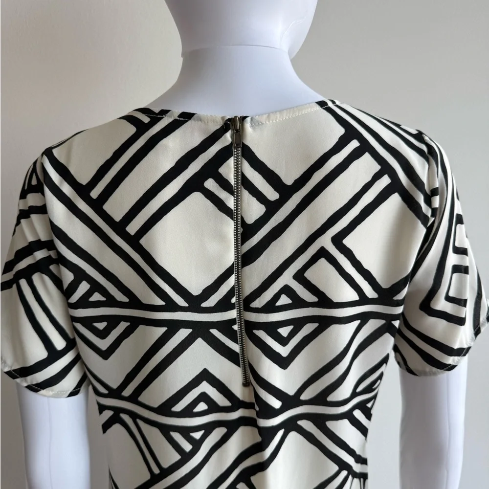 Black and White Geometric Pattern Dress